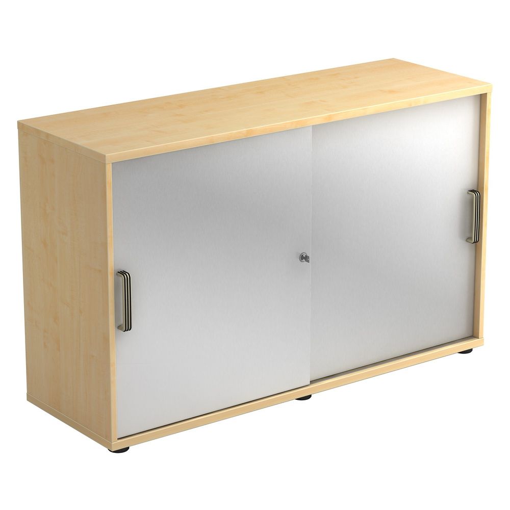 Schuifdeurkast Beta 1752S - Esdoorn/Zilver - 120 x 40 x 74,8 cm