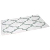 MSV Badmat Retro Katoen 50x80cm Wit/Lichtgrijs