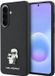 Karl Lagerfeld Saffiano w/ Karl&Choupette Metal Logo Hoesje voor Samsung Galaxy A57 5G Zwart