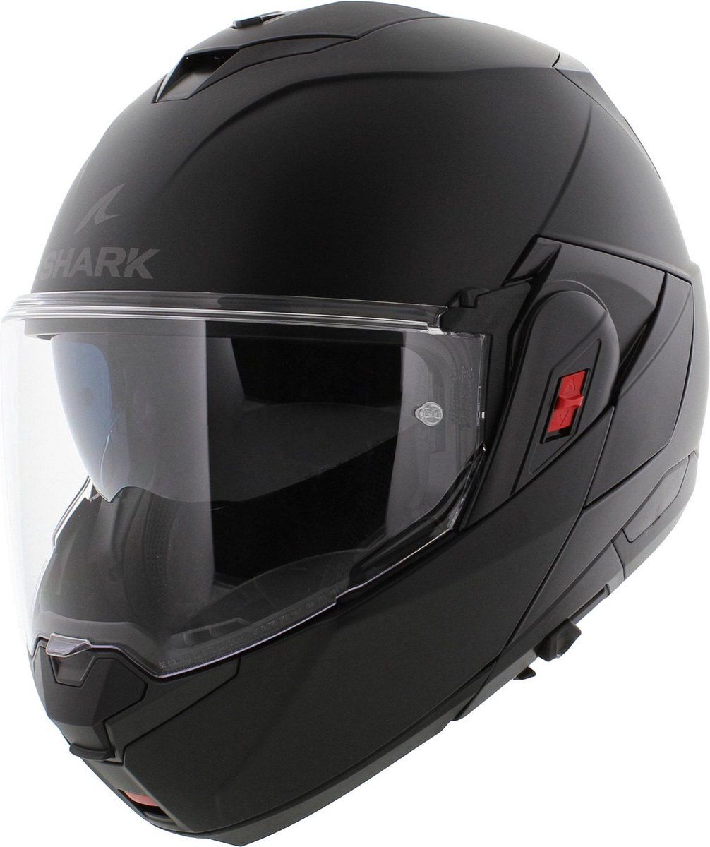 SHARK Oxo Blank Mat Zwart Mat KMA Systeemhelm - Maat M - Helm