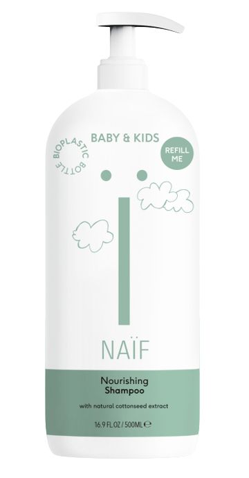 Naïf Baby Shampoo - 500ml - Sensitive Skin & Hair - Pump Bottle - Vegan