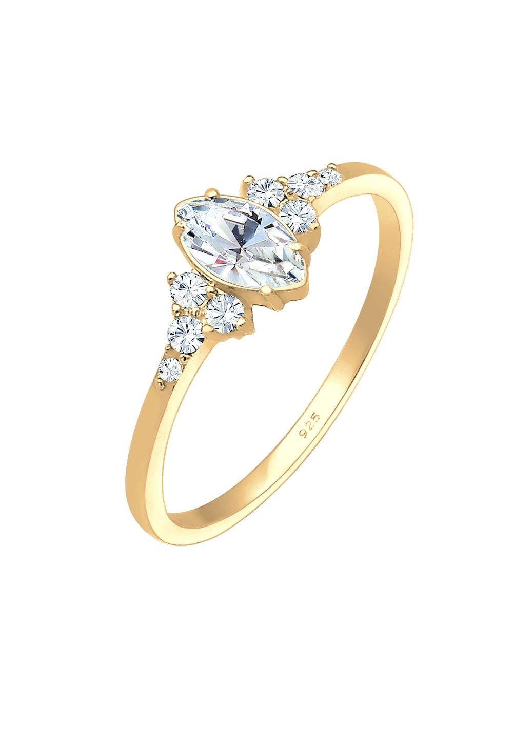 Elli Elli Ring Dames Valentijn Marquise met Kristallen in 925 Sterling Zilver
