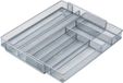 Unyqoos® Uittrekbare argenté métallique bac à couverts pour tiroirs de cuisine organisés