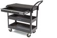 HBM Deluxe 3 Laags Universele Gereedschapswagen Met La en Rek - Zwart