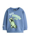 Next Sweatshirt 'Minecraft' opaal / lichtgroen / zwart / wit