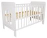 Lettino Babybedje/ledikant Zuza met spijlen, 140x70 cm, kleur wit + bijtringen