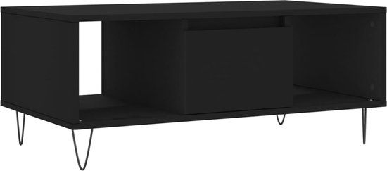 vidaXL Salontafel 90x50x36,5 cm bewerkt hout zwart