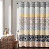 Lush Decor Bohemian Striped douchegordijn, 182,9 cm B x 182,9 cm L, geel en grijs