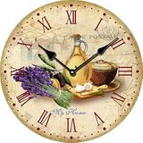 YOAI Wandklok Keukenklok Antiek Nostalgisch Landelijk design Quartz zonder tikkend geluid 30 cm / 12 inch
