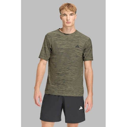 adidas Performance sportshirt groen melange