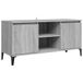 Sonoma Eiken meuble TV avec pieds en métal 103,5x35x50 cm gris