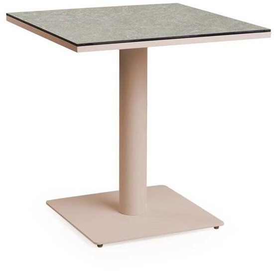 Tierra Outdoor Granita dining tafel trespa ophira champagne 75 x 75 cm