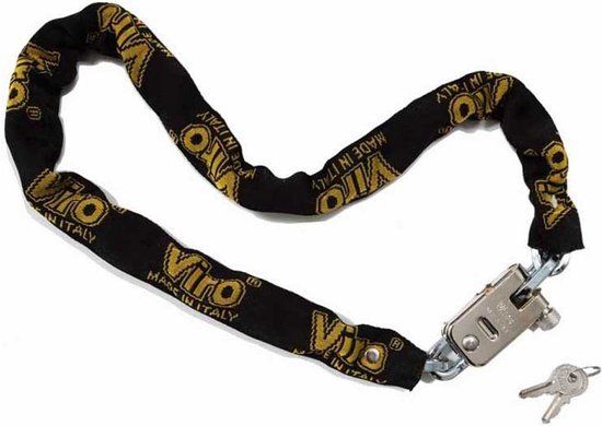 Viro Morso Kettingslot - 90cm - Gehard Messing - Zwart/Geel