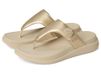 Fitflop Dames F-Mode GO BEADIE-Button ADJ. Flatform T/P sandalen, Platino, 7 UK, Platino, 41 EU