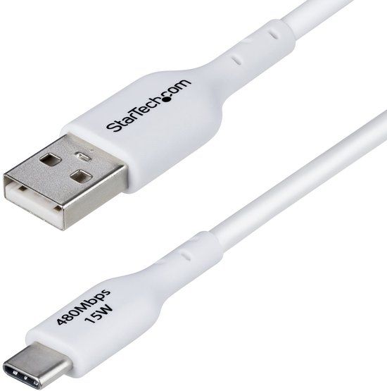 StarTech.com 2m USB-A naar USB-C Laadkabel, Wit