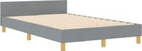 vidaXL Bedframe met hoofdeinde, lichtgrijs, 120 x 190 cm, stof