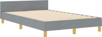 vidaXL Bedframe met hoofdeinde, lichtgrijs, 120 x 190 cm, stof