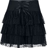 Gothicana by EMP Gothicana Zwarte korte rok met net/mesh inzetstuk en vetersluiting - Dames - XXL