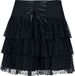 Gothicana by EMP Gothicana Zwarte korte rok met net/mesh inzetstuk en vetersluiting - Dames - XXL