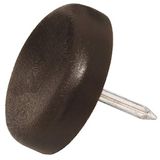 Adsamm PG-N-BR-22-16 PG-N-BR-22 16 x kunststof glijders met spijker, bruin, Ø 22 mm