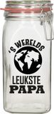 Bellatio Decorations Voorraadpot/Snoeppot - Papa - Glas - 12 x 7 x 23 cm - 1,5 liter