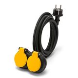 STAK Verlengkabel 10 meter IP44-2 stopcontacten French Type 2P + T - Neopreen kabel H07RN-F 3 x 1,5 Schuko E/F-stekker - professioneel en outdoor