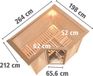 Karibu Sahib 2 Sauna avec support de toit porte en verre bronze poêle 9 kW commande externe