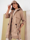 Dstreet Damen Parkjas DSTREET NOLES TY4282, kleur: beige, maat: XL