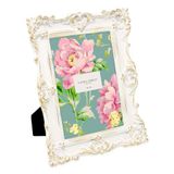 Laura Ashley 5x7 Wit & Goud Sierlijke Getextureerde Handgemaakte Hars Fotolijst