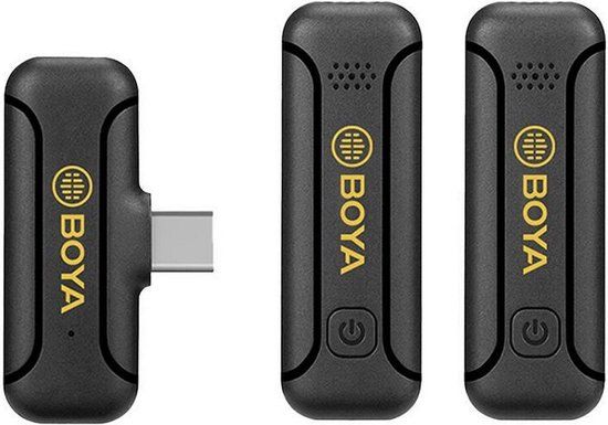 Boya BY-WM3T2-U2 tweekanaals draadloze dasspeldmicrofoon (usb-C)
