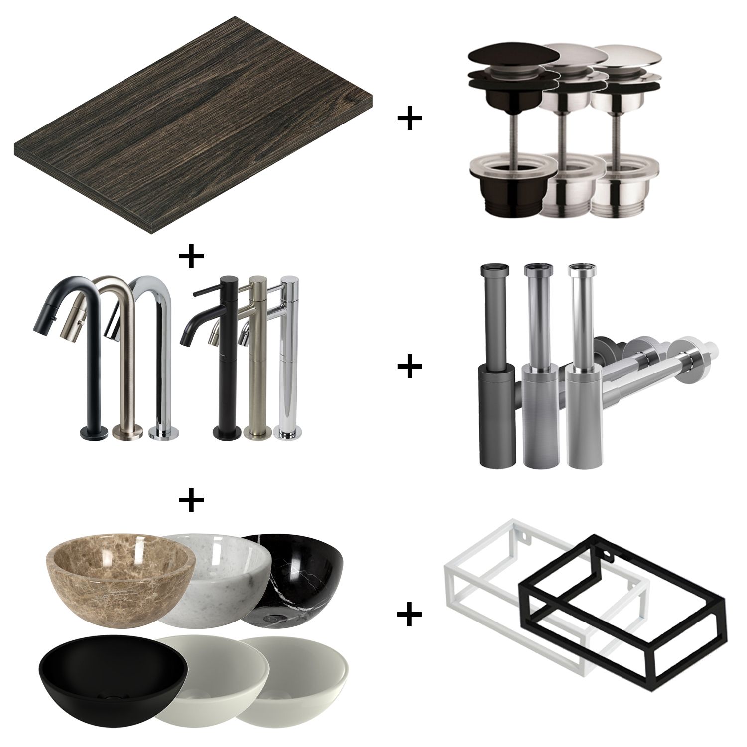 Plieger Waskomset Houston Cafe Noir - Hout - 8719304281382