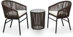 Maison Exclusive Ensemble de bistro 3 pièces avec coussins rotin PE marron