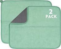 OEM Bol Microvezel afdruipmat voor koken, 44 x 36 cm, 2 stuks absorberende afdruipmatten, steengoot en servies, droogmat, afdruiprek (groen)