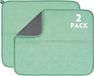 OEM Bol Microvezel afdruipmat voor koken, 44 x 36 cm, 2 stuks absorberende afdruipmatten, steengoot en servies, droogmat, afdruiprek (groen)