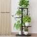 Merkloos Support de plantes - 4 niveaux - Noir - 78 cm de haut