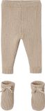 Vertbaudet Babyset met gebreide broek + sokjes beige