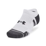Under Armour UA Performance Tech 3pk NS-WHT Unisex Sportsokken - Wit - Jet Grijs