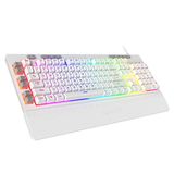 Redragon K512 Shiva Gaming-toetsenbord met RGB-achtergrondverlichting en multimediatoetsen, lineaire mechanische schakelaar, 6 extra ingebouwde macrotoetsen, speciale mediabediening, afneembare