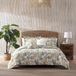 Tommy Bahama Kingsize dekbedovertrekset, zacht katoenen beddengoed met bijpassende shams, tropische woondecoratie met effen achterkant (Raw Coast Green, King)