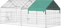 PawHut Buitenren met dak voor konijnen 220x103x103 cm Groen