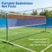 Double Fish Set de filet de badminton portable avec étui pour raquettes - BX