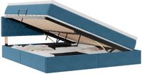 vidaXL LED-bed met opbergruimte en matras, donkerblauw, 180 x 200 cm, fluweel