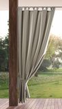 Eurofirany Tuingordijn met lusgordijn, 1 stuks, afneembare lussen, zonwering, inkijkbescherming, winddicht, waterdicht, voor paviljoen, terras, pergola, 155x200 cm, cappuccino