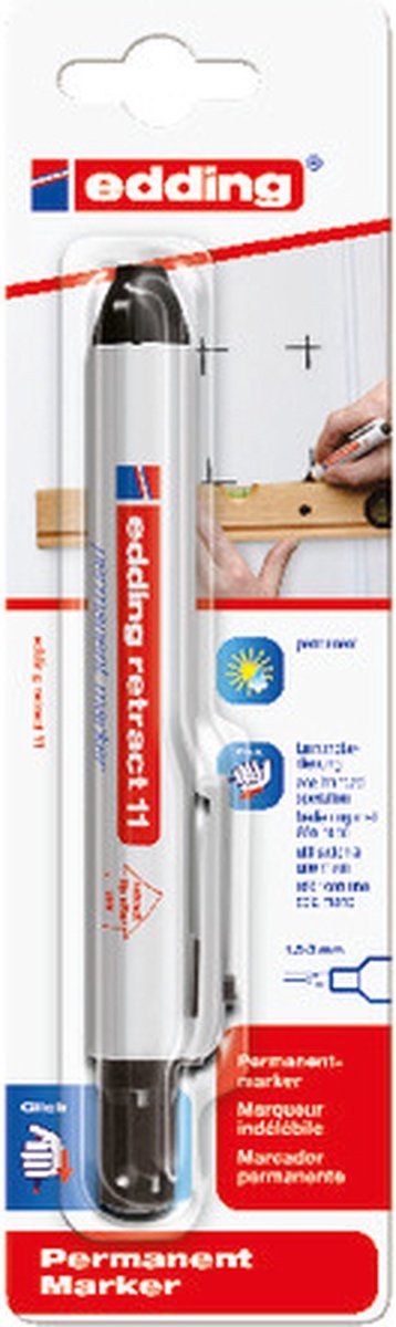Edding Retract 11 Permanent Marker - Zwart - Blister (1 stuks)