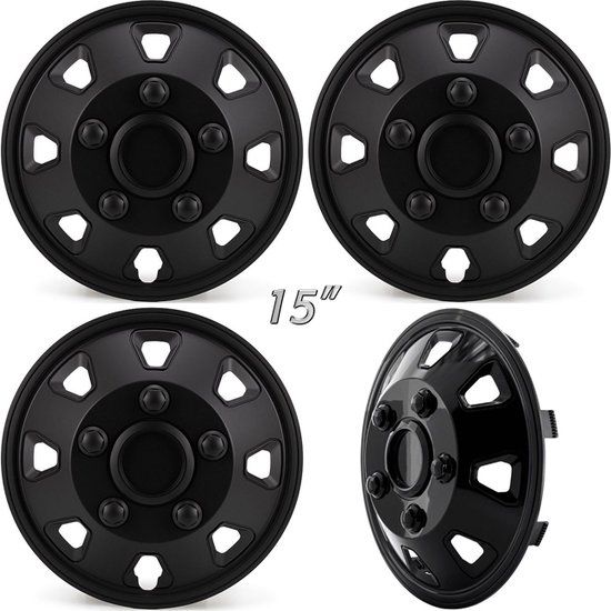 EXTRA BOLLE Wieldoppen ITAH 15-inch zwart - Set van 4 stuks