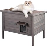 VEVOR Chat Maisonnette pour chat Grotte pour chat Hutte pour chat Bois Extérieur Résistant à l'hiver 870x535x690mm