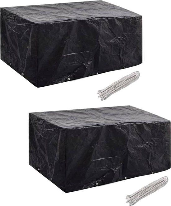 vidaXL Tuinmeubelhoes - Poly Rattan - Zwart - 240x140 cm