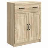 vidaXL Dressoir met lade Sonoma Eiken 66 x 34,5 x 87 cm Bewerkt hout