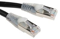 RS PRO Cat 5e Ethernet-kabel met PVC-ommanteling, zwart, F/UTP, 1 m