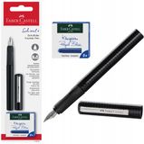 Faber-Castell School+ Vulpen Zwart + 6 Blauwe Inktpatronen